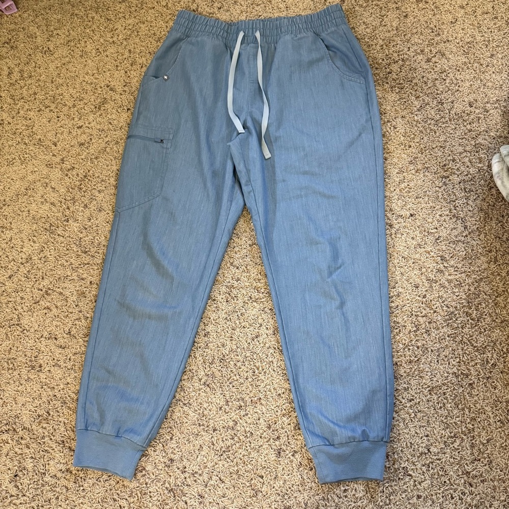 Figs Heather Indigo Jogger Scrub Pants Large